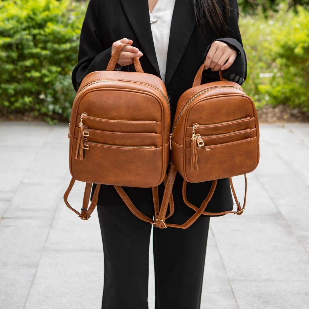 MKFCollection Roxane Backpack and Set - Vegan Leather Designer Handbag Image 2