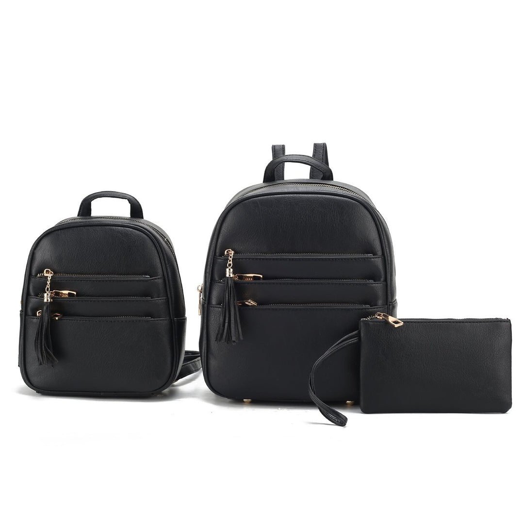 MKFCollection Roxane Backpack and Set - Vegan Leather Designer Handbag Image 1