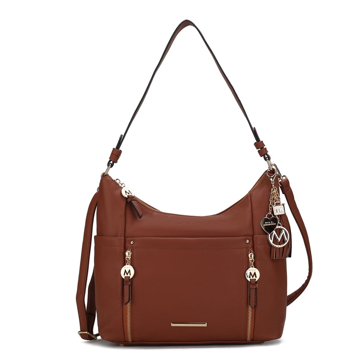 MKFCollection Ruby Shoulder Bag - Vegan Leather Designer Handbag Image 3