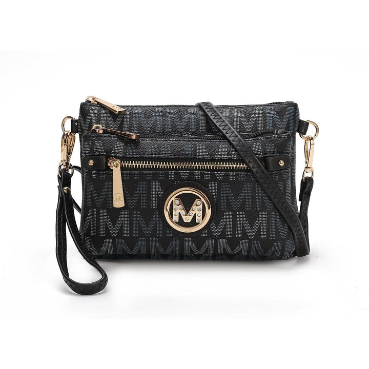 MKFCollection Camren Signature Crossbody Bag - Vegan Leather Designer Handbag Image 3