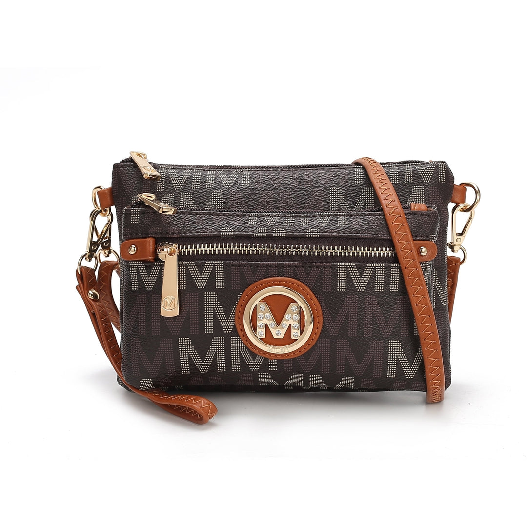 MKFCollection Camren Signature Crossbody Bag - Vegan Leather Designer Handbag Image 4