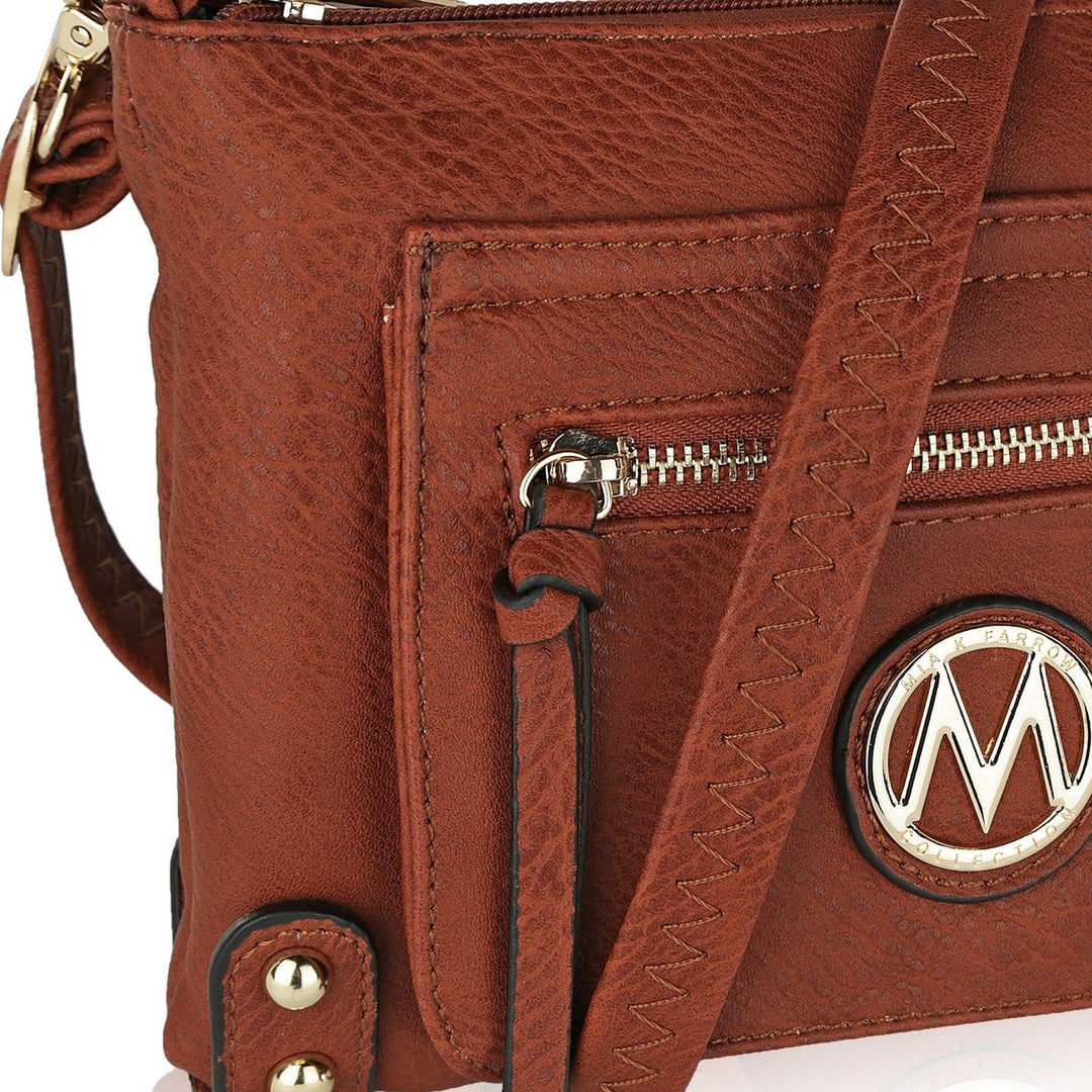 MKFCollection Rudy Crossbody Bag - Vegan Leather Designer Handbag Image 12