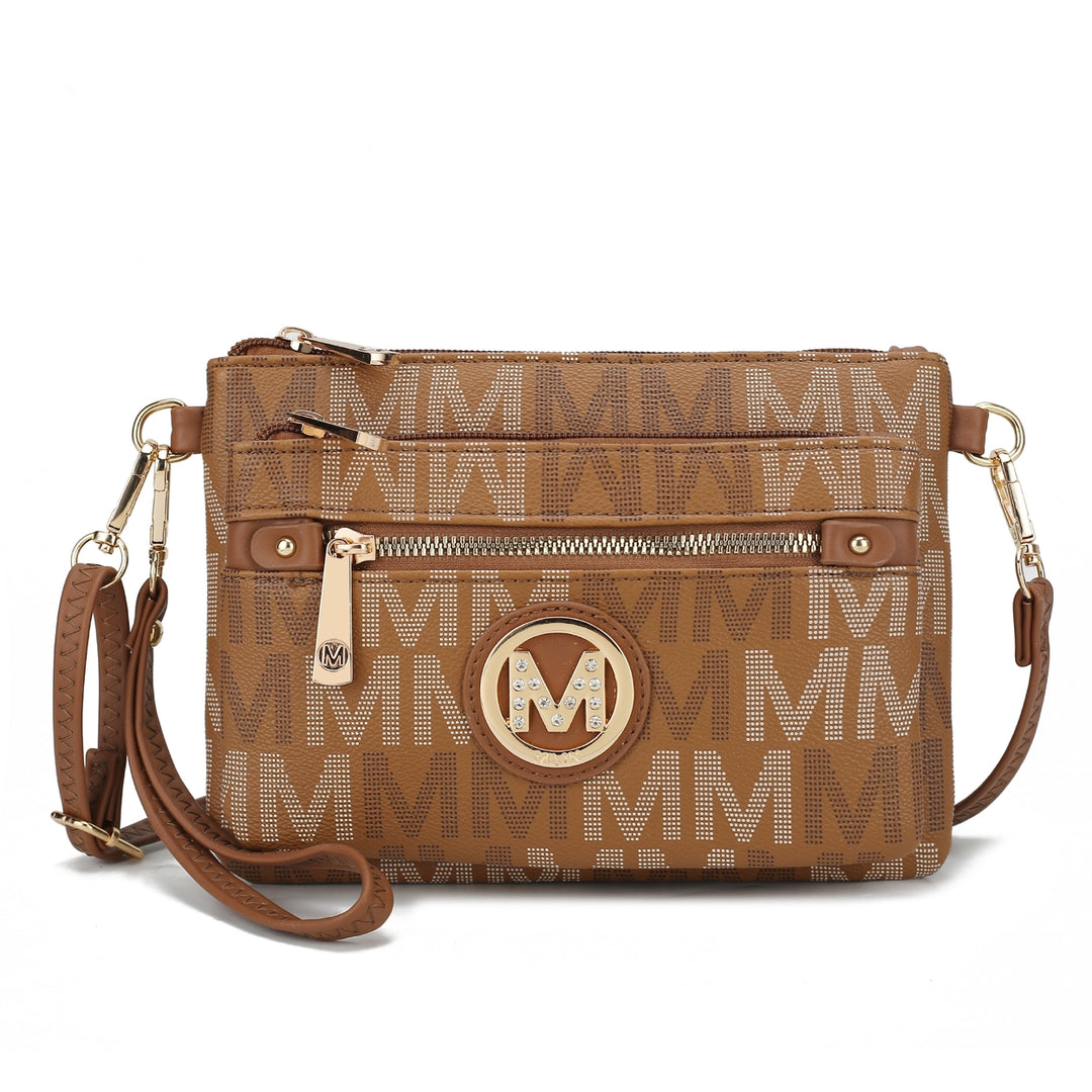 MKFCollection Camren Signature Crossbody Bag - Vegan Leather Designer Handbag Image 9