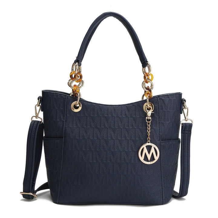 MKFCollection Rylee Signature Tote Bag - Vegan Leather Designer Handbag Image 3