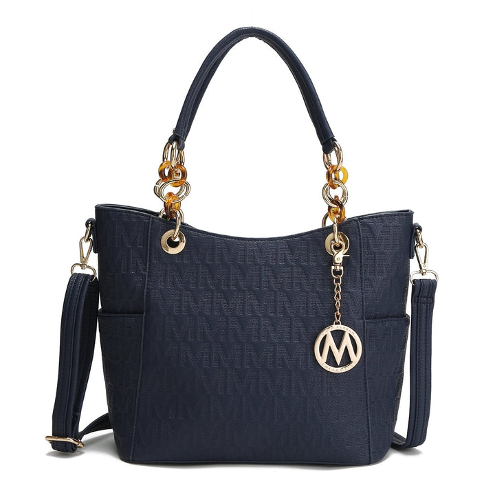 MKFCollection Rylee Signature Tote Bag - Vegan Leather Designer Handbag Image 1