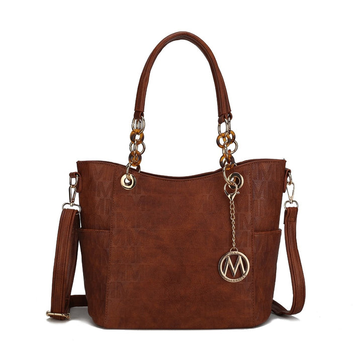 MKFCollection Rylee Signature Tote Bag - Vegan Leather Designer Handbag Image 11