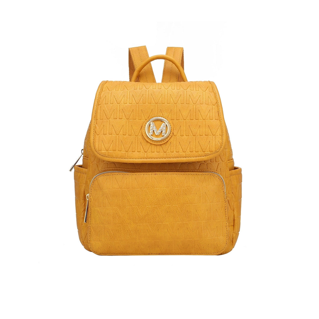 MKFCollection Samantha Signature Backpack - Vegan Leather Designer Handbag Image 1