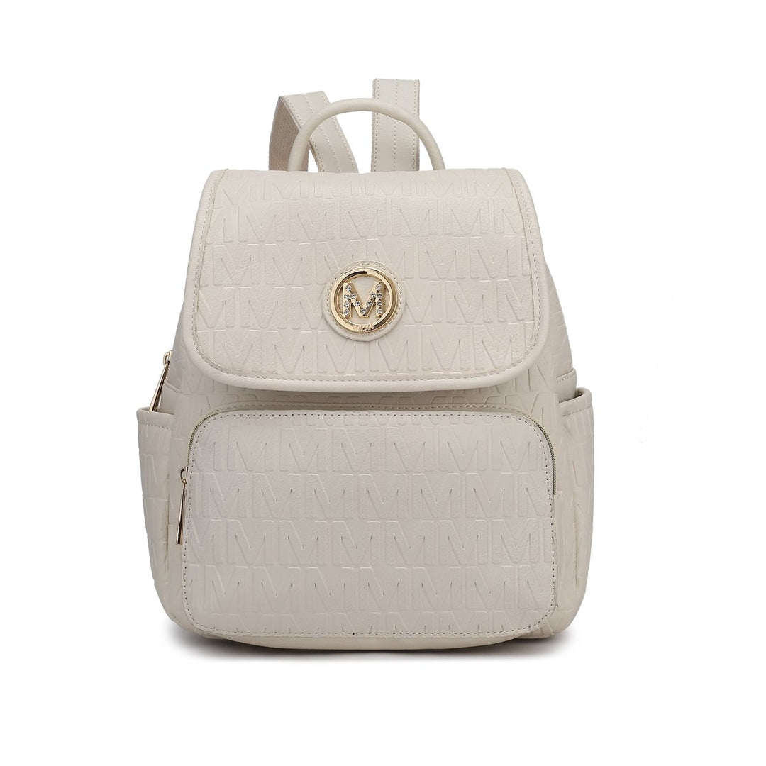 MKFCollection Samantha Signature Backpack - Vegan Leather Designer Handbag Image 1