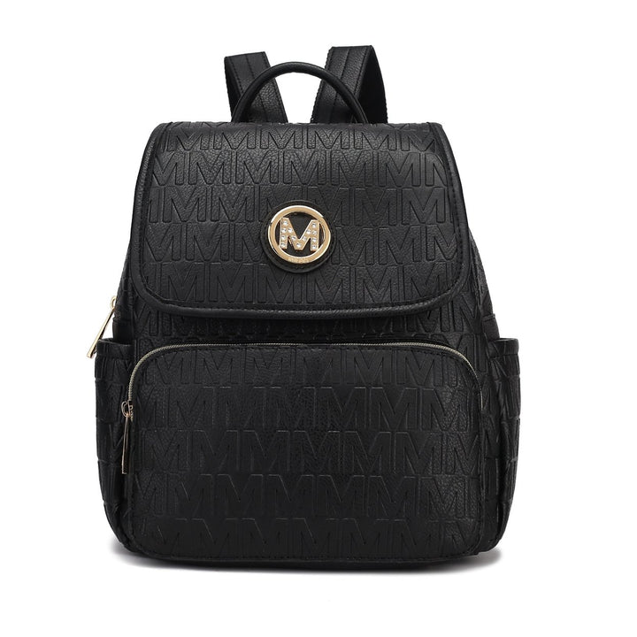 MKFCollection Samantha Signature Backpack - Vegan Leather Designer Handbag Image 3