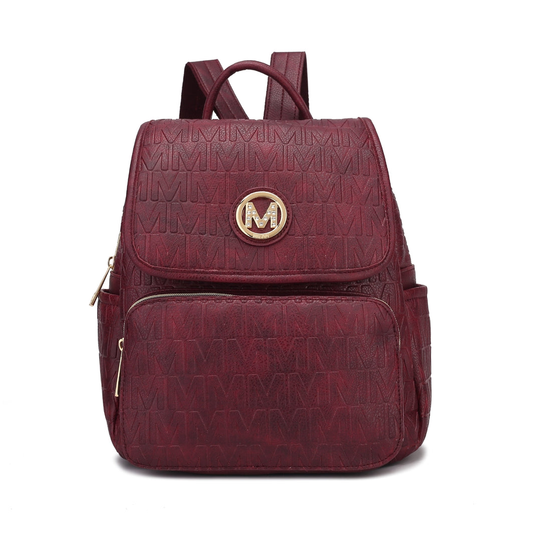 MKFCollection Samantha Signature Backpack - Vegan Leather Designer Handbag Image 4