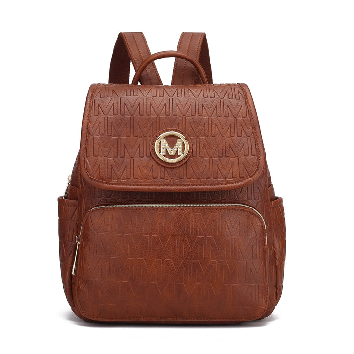 MKFCollection Samantha Signature Backpack - Vegan Leather Designer Handbag Image 4