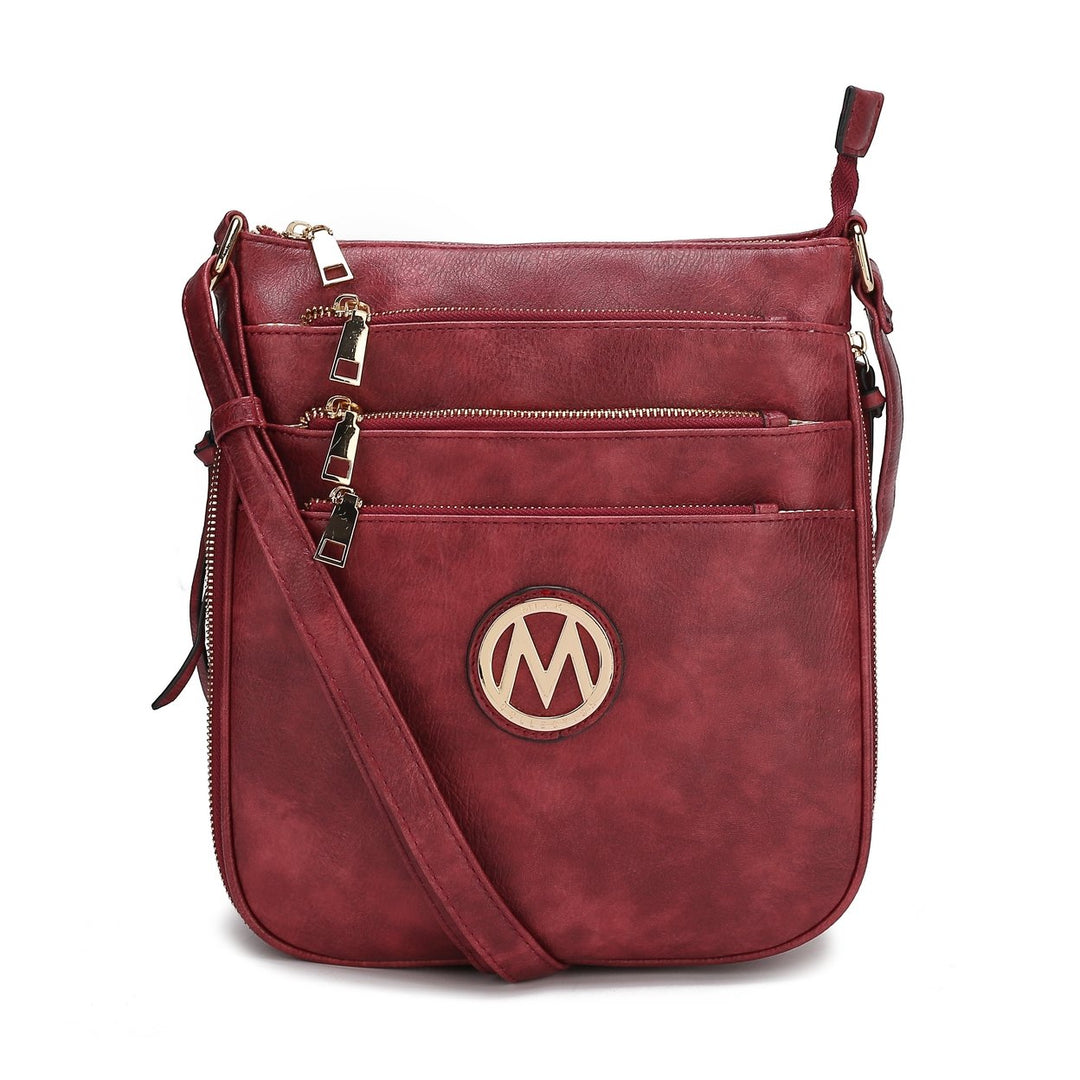 MKFCollection Salome Expandable Crossbody Bag - Vegan Leather Designer Handbag Image 9