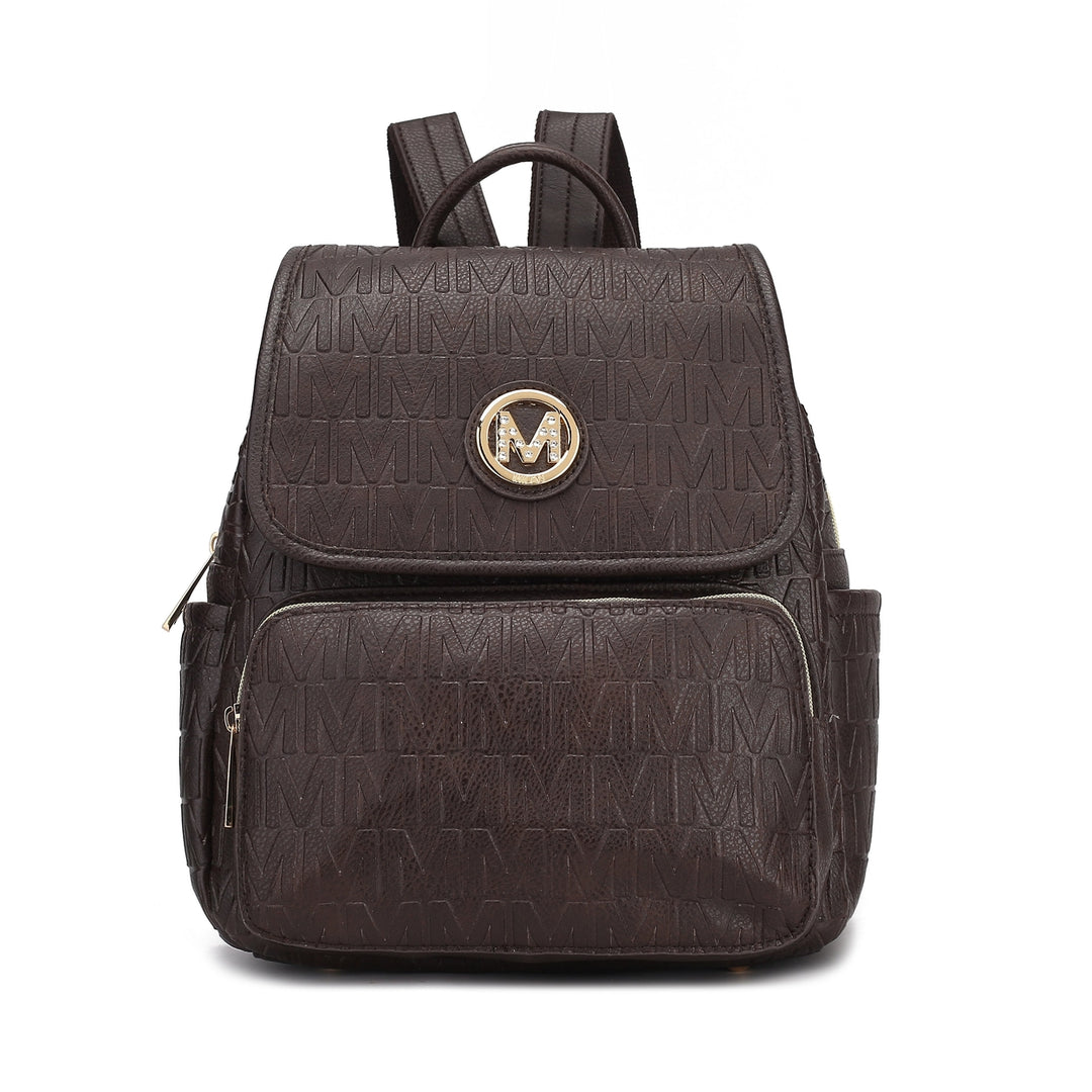 MKFCollection Samantha Signature Backpack - Vegan Leather Designer Handbag Image 6