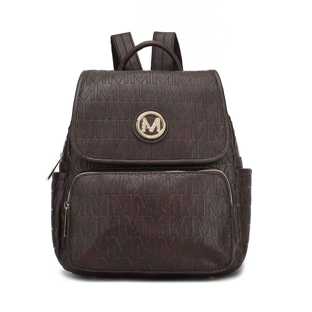 MKFCollection Samantha Signature Backpack - Vegan Leather Designer Handbag Image 1