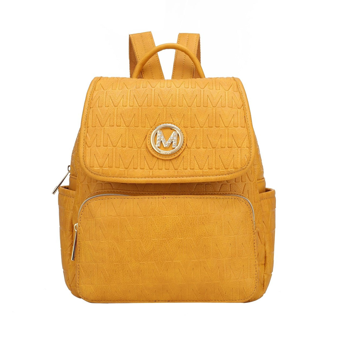 MKFCollection Samantha Signature Backpack - Vegan Leather Designer Handbag Image 7