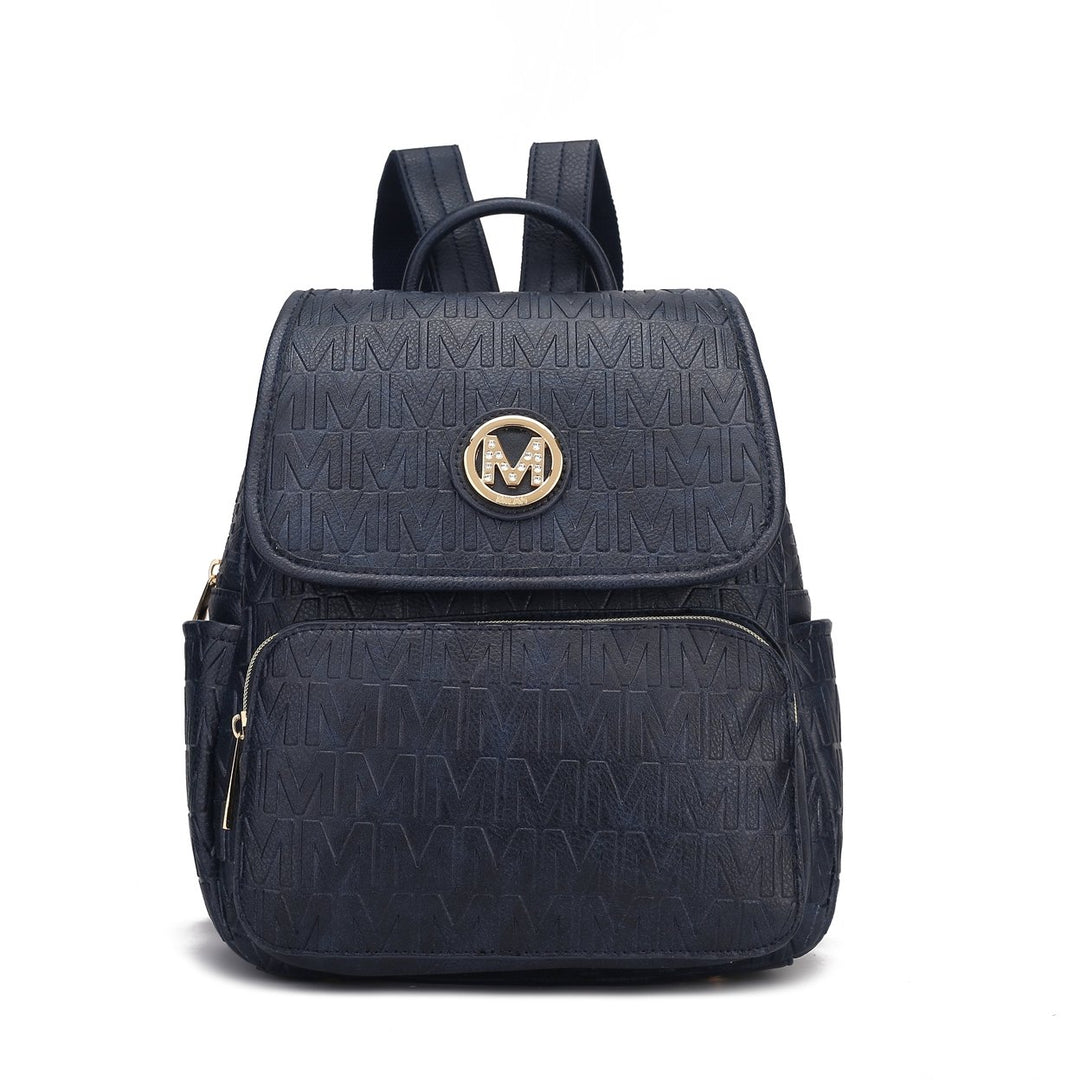 MKFCollection Samantha Signature Backpack - Vegan Leather Designer Handbag Image 8