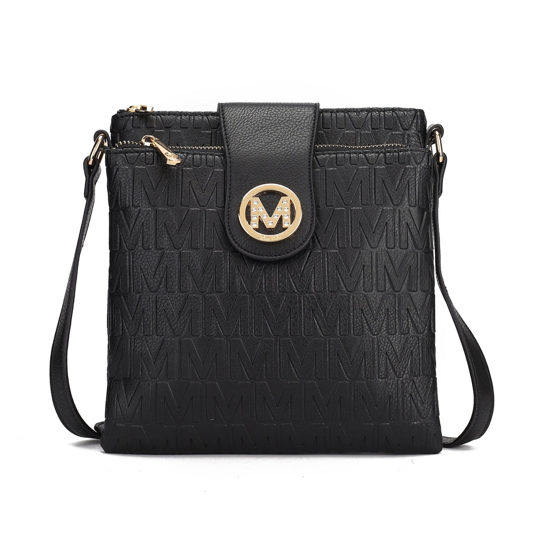 MKFCollection Sarah Signature Crossbody Bag - Vegan Leather Designer Handbag Image 3