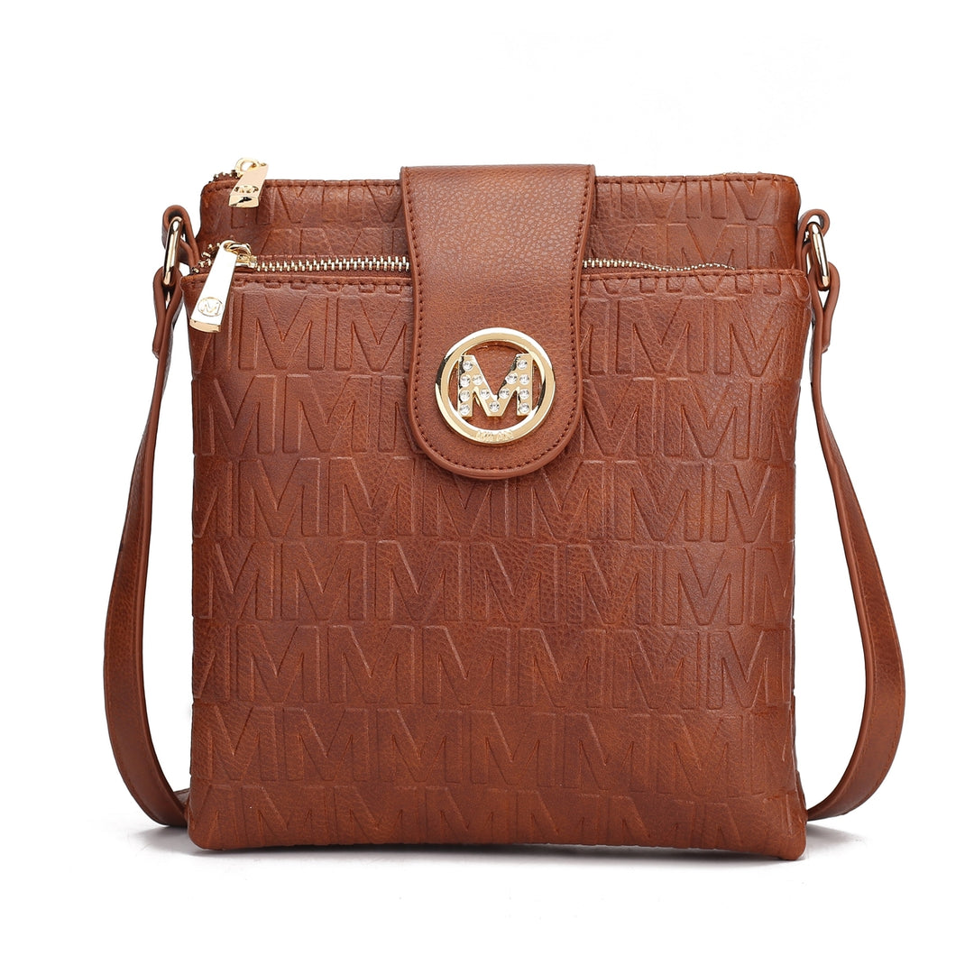 MKFCollection Sarah Signature Crossbody Bag - Vegan Leather Designer Handbag Image 4