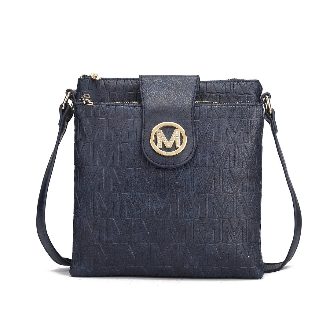 MKFCollection Sarah Signature Crossbody Bag - Vegan Leather Designer Handbag Image 1