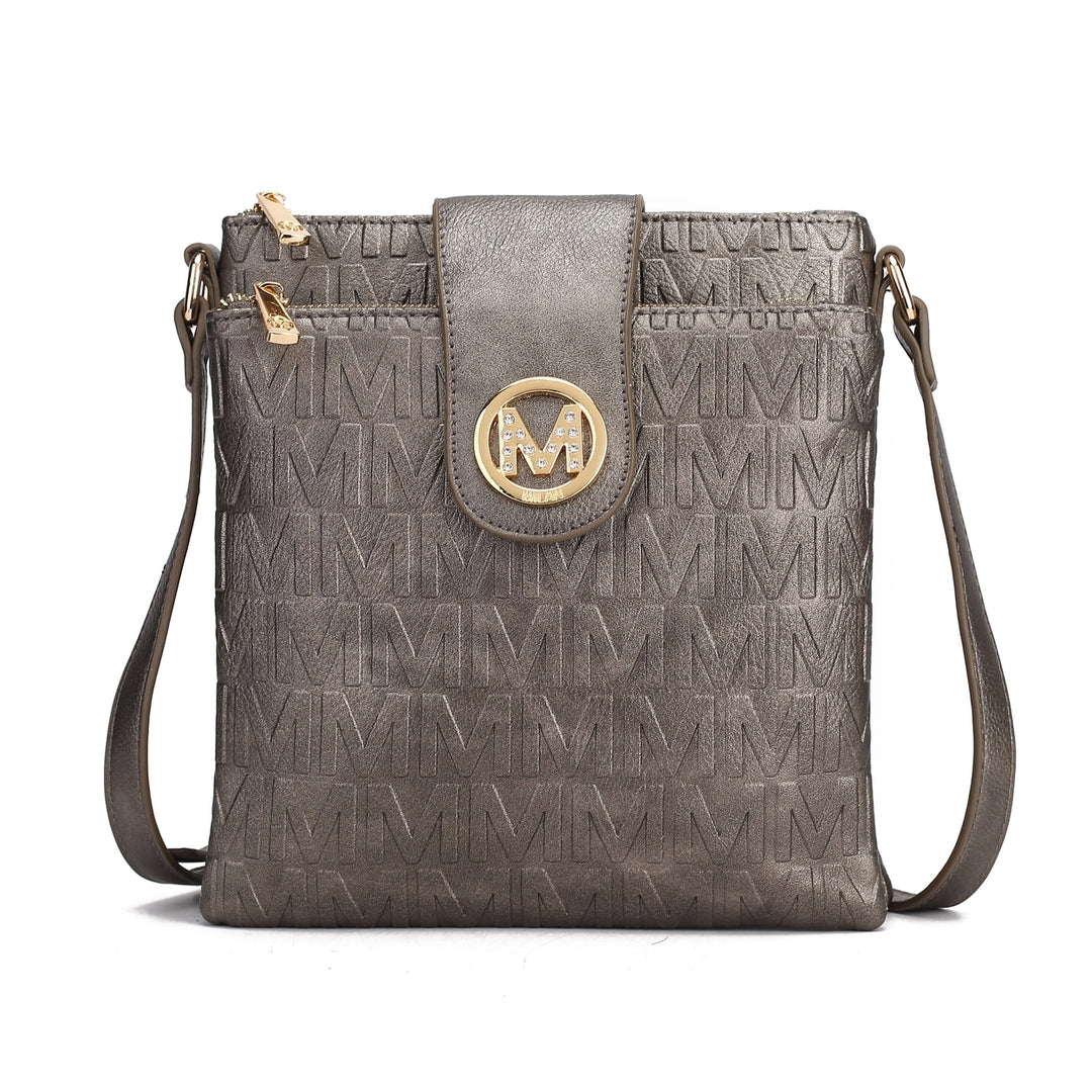 MKFCollection Sarah Signature Crossbody Bag - Vegan Leather Designer Handbag Image 9