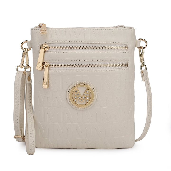 MKFCollection Scarlett Signature Crossbody Bag - Vegan Leather Designer Handbag Image 2