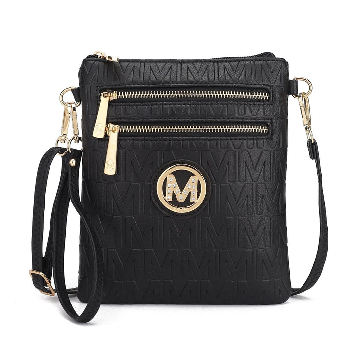 MKFCollection Scarlett Signature Crossbody Bag - Vegan Leather Designer Handbag Image 3