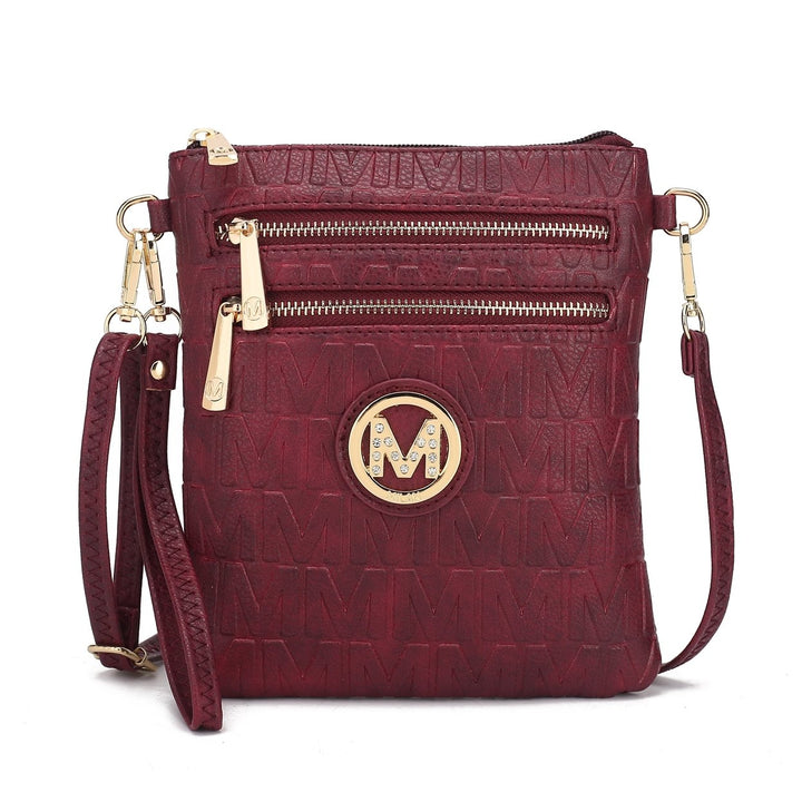 MKFCollection Scarlett Signature Crossbody Bag - Vegan Leather Designer Handbag Image 4