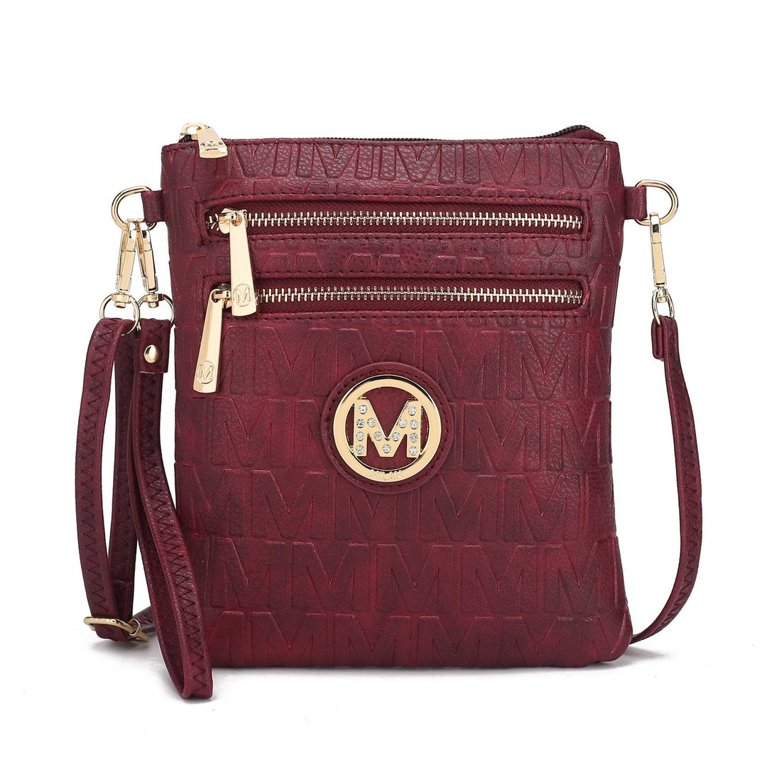 MKFCollection Scarlett Signature Crossbody Bag - Vegan Leather Designer Handbag Image 1