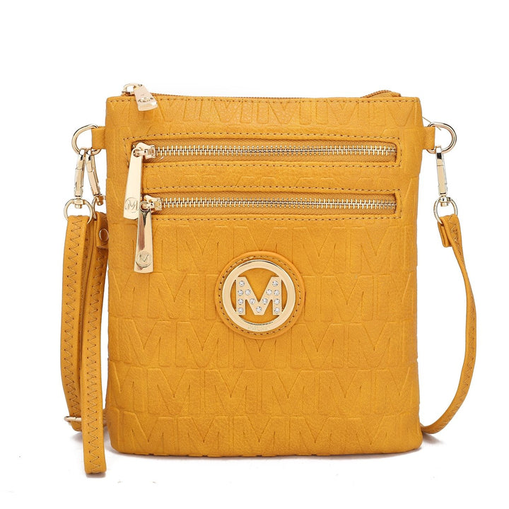 MKFCollection Scarlett Signature Crossbody Bag - Vegan Leather Designer Handbag Image 7