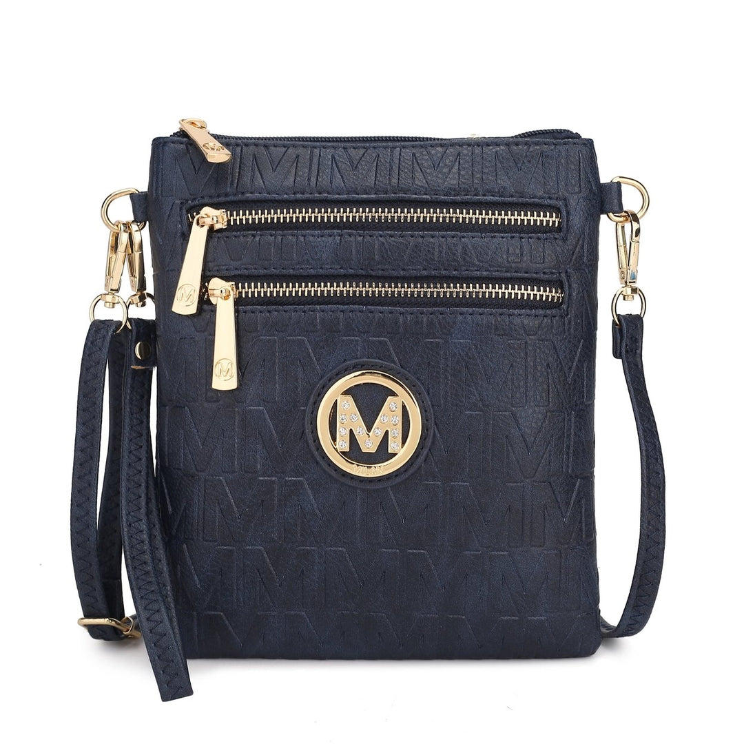 MKFCollection Scarlett Signature Crossbody Bag - Vegan Leather Designer Handbag Image 8