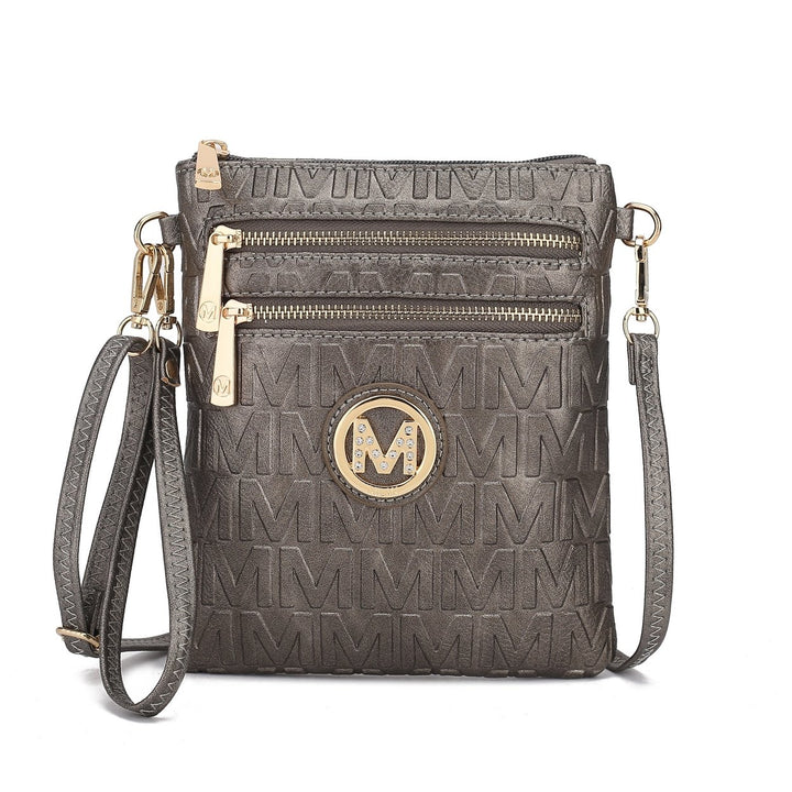 MKFCollection Scarlett Signature Crossbody Bag - Vegan Leather Designer Handbag Image 9