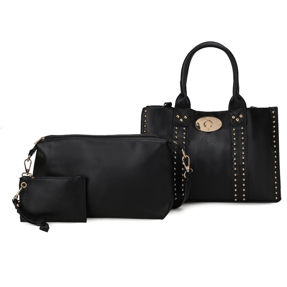 MKFCollection Elissa Shoulder Bag and Set - Vegan Leather Designer Handbag Image 2