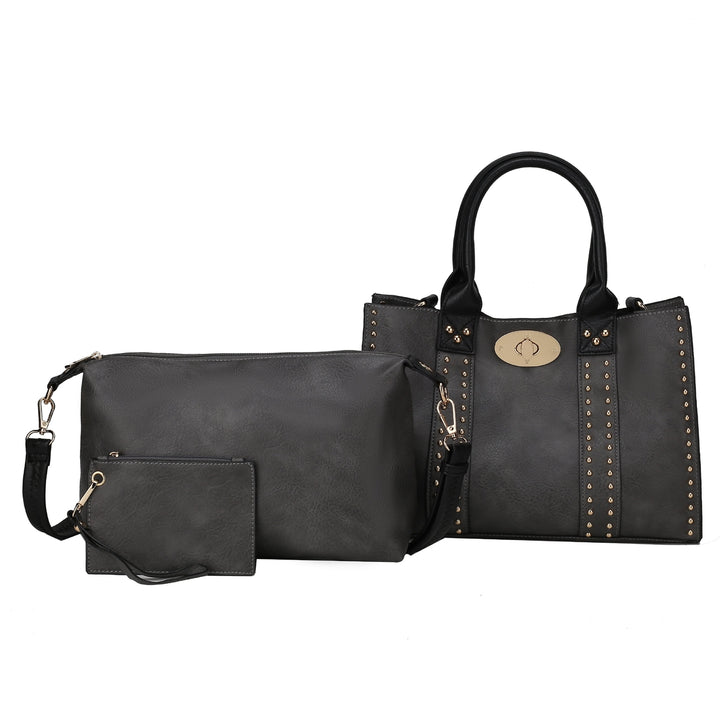 MKFCollection Elissa Shoulder Bag and Set - Vegan Leather Designer Handbag Image 7