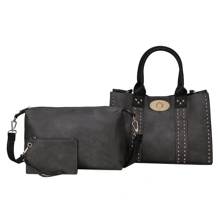 MKFCollection Elissa Shoulder Bag and Set - Vegan Leather Designer Handbag Image 1