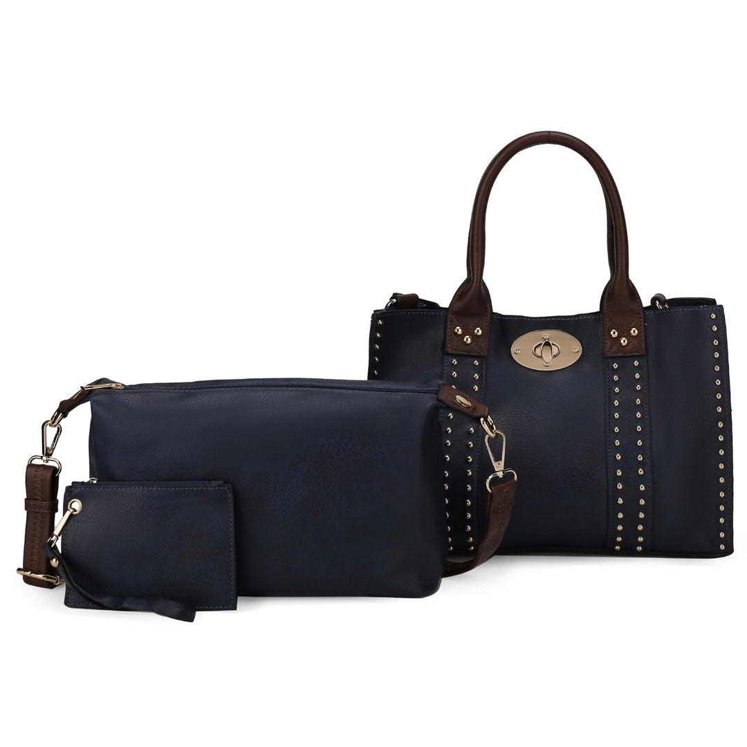 MKFCollection Elissa Shoulder Bag and Set - Vegan Leather Designer Handbag Image 11