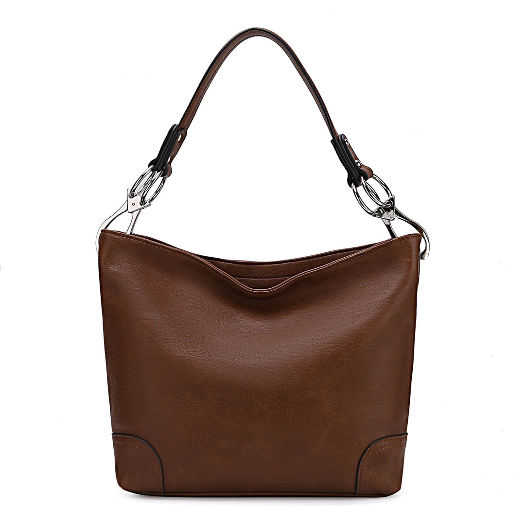 MKFCollection Emily Hobo Bag - Vegan Leather Designer Handbag Image 3