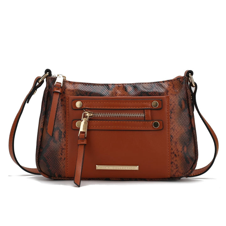 MKFCollection Essie Embossed Crossbody Bag - Vegan Leather Designer Handbag Image 4