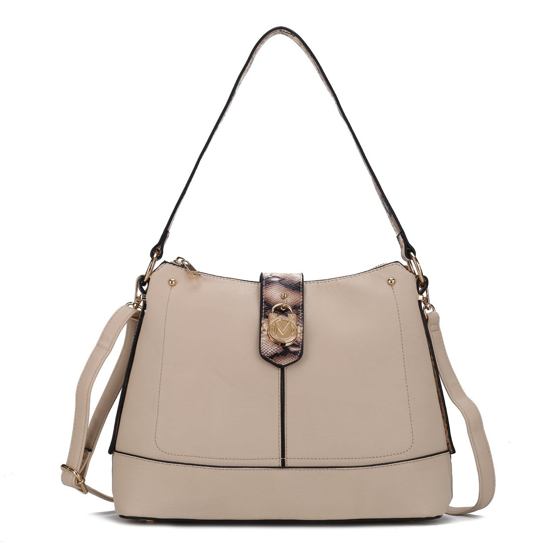 MKFCollection Ezra Shoulder Bag - Vegan Leather Designer Handbag Image 2