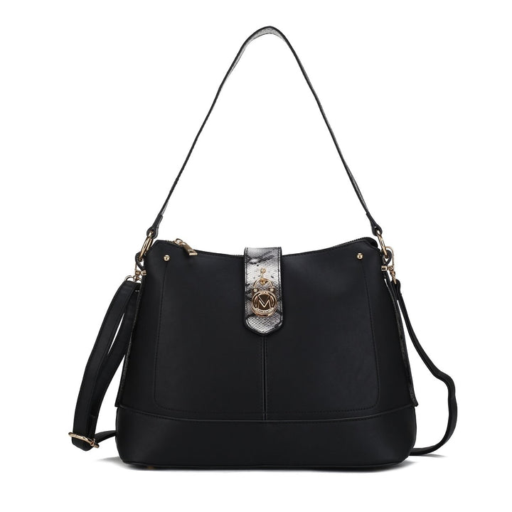 MKFCollection Ezra Shoulder Bag - Vegan Leather Designer Handbag Image 3