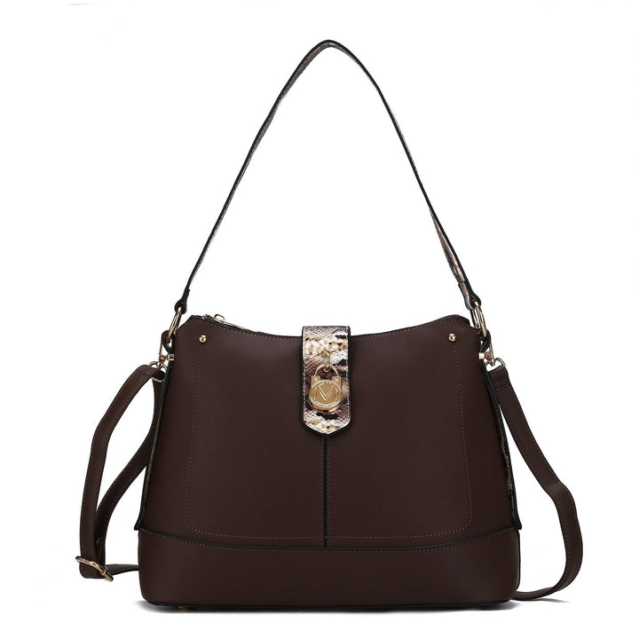 MKFCollection Ezra Shoulder Bag - Vegan Leather Designer Handbag Image 4