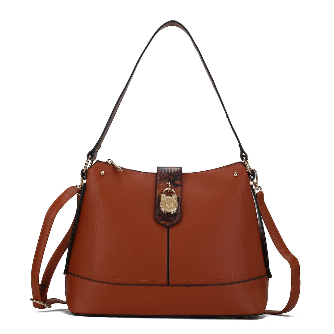 MKFCollection Ezra Shoulder Bag - Vegan Leather Designer Handbag Image 4