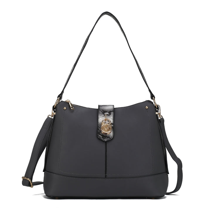 MKFCollection Ezra Shoulder Bag - Vegan Leather Designer Handbag Image 6