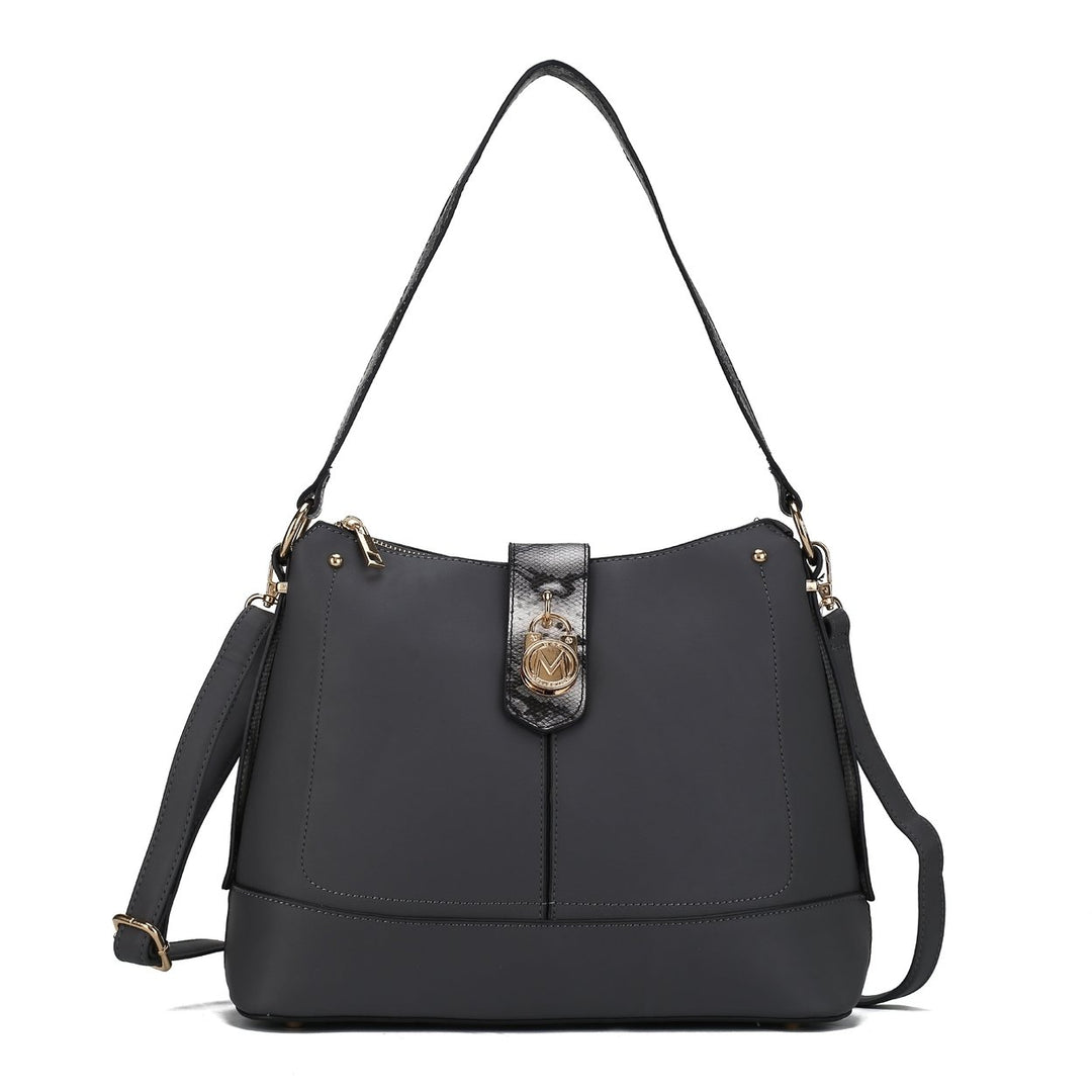 MKFCollection Ezra Shoulder Bag - Vegan Leather Designer Handbag Image 1