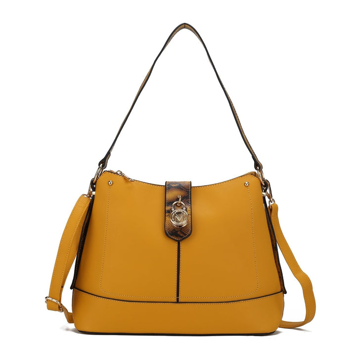 MKFCollection Ezra Shoulder Bag - Vegan Leather Designer Handbag Image 8