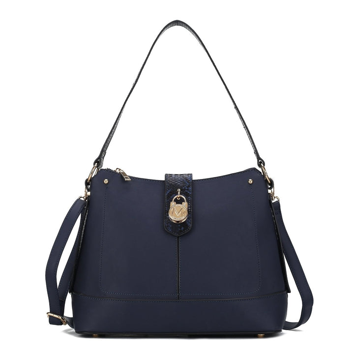 MKFCollection Ezra Shoulder Bag - Vegan Leather Designer Handbag Image 9