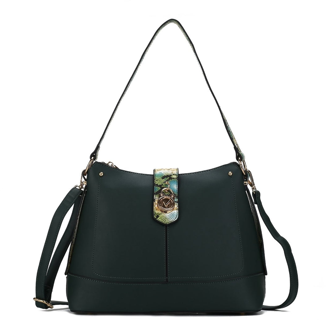 MKFCollection Ezra Shoulder Bag - Vegan Leather Designer Handbag Image 10