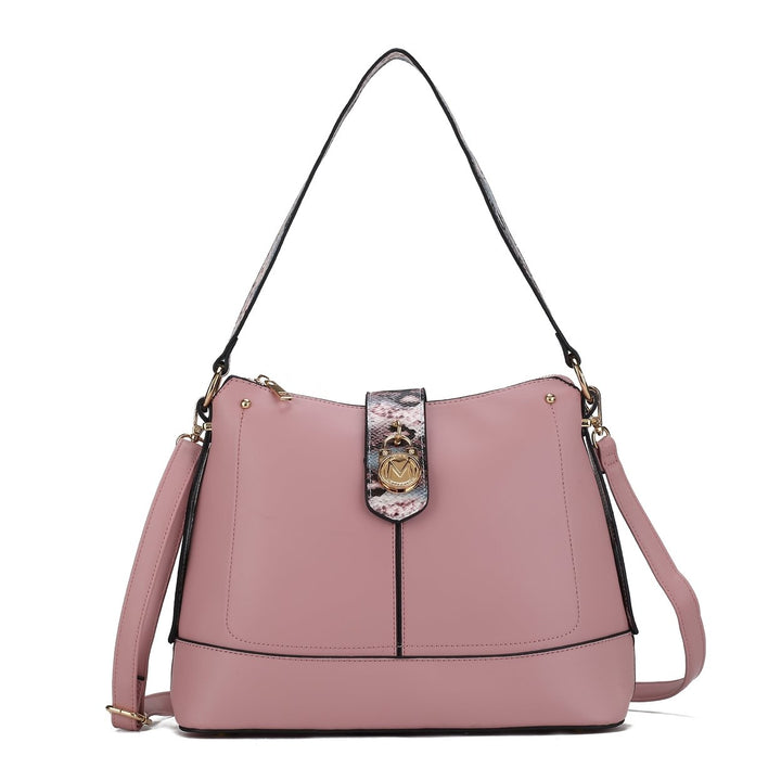 MKFCollection Ezra Shoulder Bag - Vegan Leather Designer Handbag Image 11