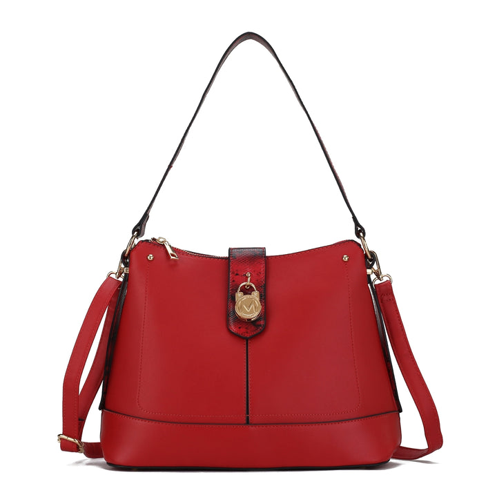 MKFCollection Ezra Shoulder Bag - Vegan Leather Designer Handbag Image 12