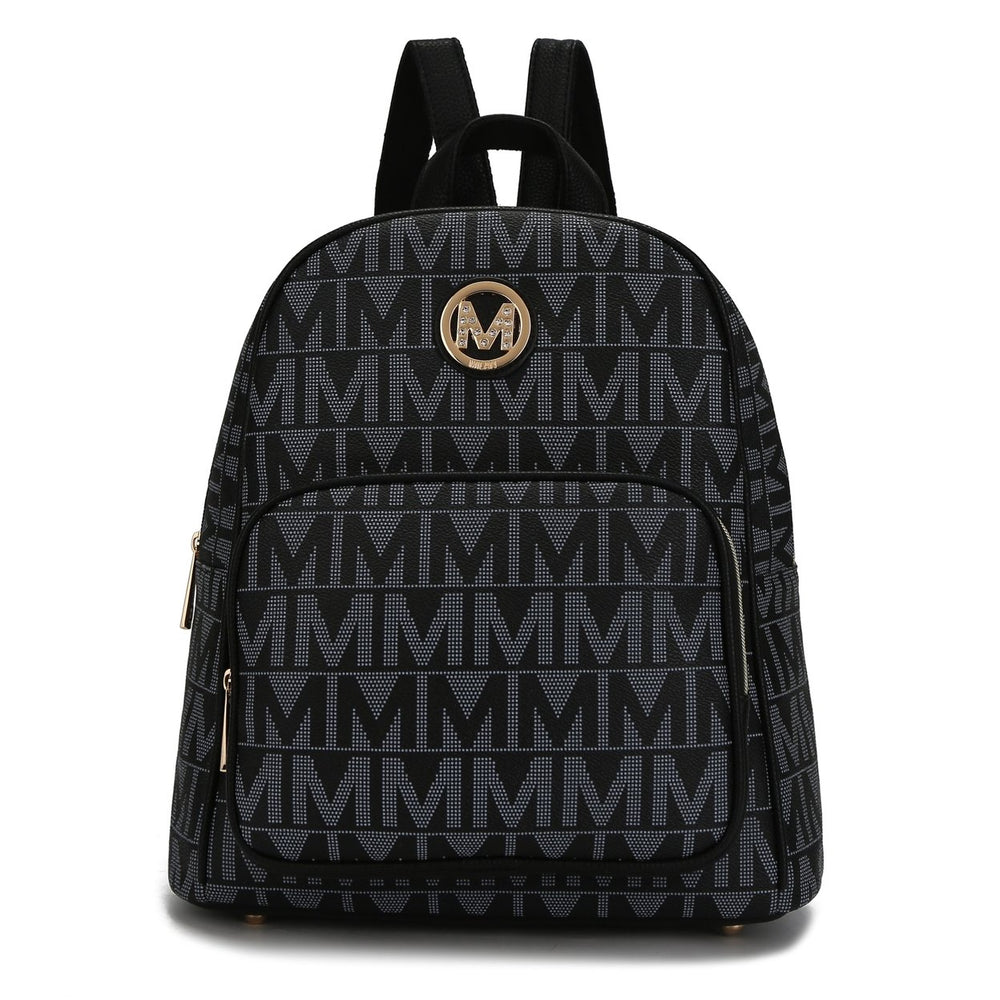 MKFCollection Fanny Signature Backpack - Vegan Leather Designer Handbag Image 2