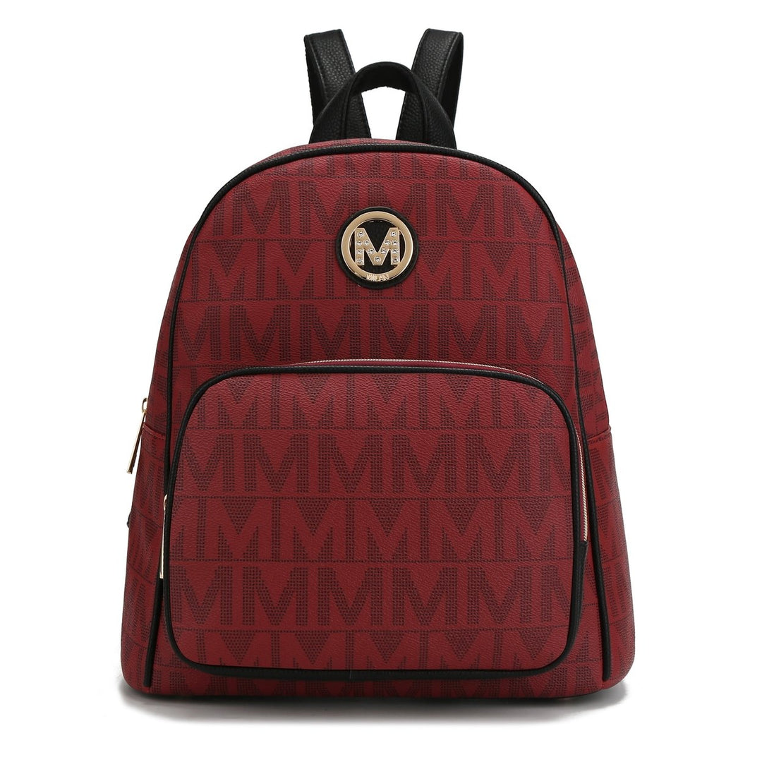 MKFCollection Fanny Signature Backpack - Vegan Leather Designer Handbag Image 3